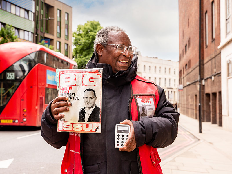 Big Issue vendor in London